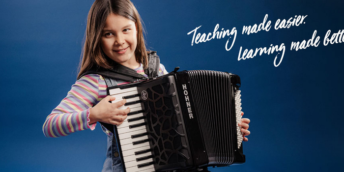 Young girl plays the new HOHNER Varia one accordion